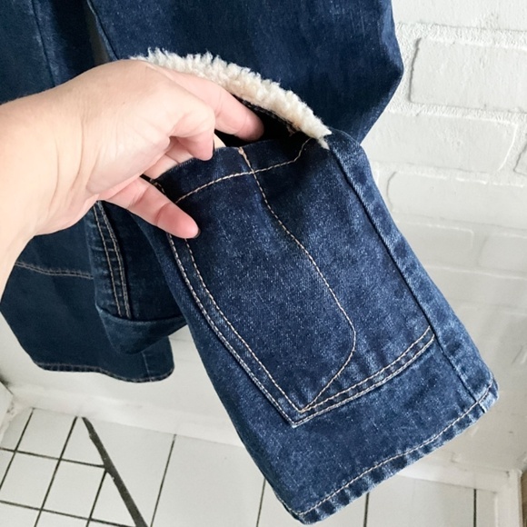 Vintage Women’s Denim Jeans Bebop Second Generation Dark Wash Sherpa Pocket Sz 7 - Picture 4 of 16